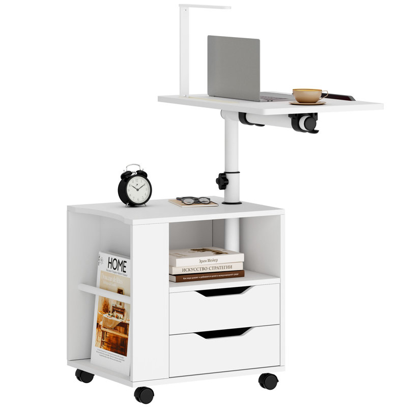 23.6'' 2-Drawer Nightstand, White