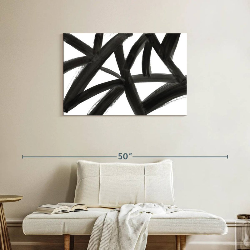 Abstrait Avery Black Roads, H 24 po x l 36 po