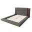 Lit plateforme tapissier de plancher avec tête de lit et tablette de chevet, aucun sommier nécessaire-472395207
