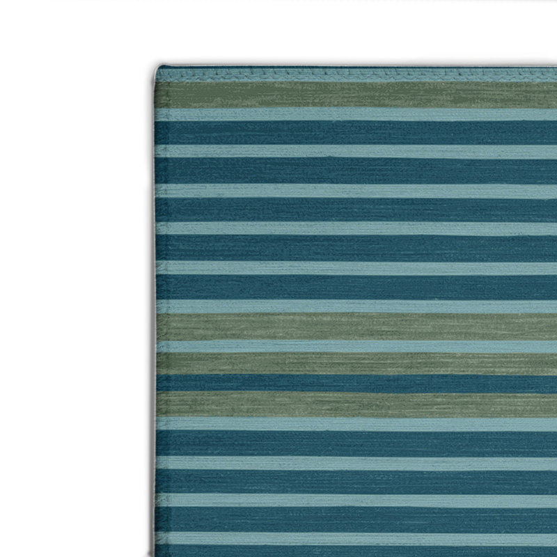 Tapis intérieur / extérieur bleu HorizontalStripes, Rectangulaire 2 pi x 3 pi