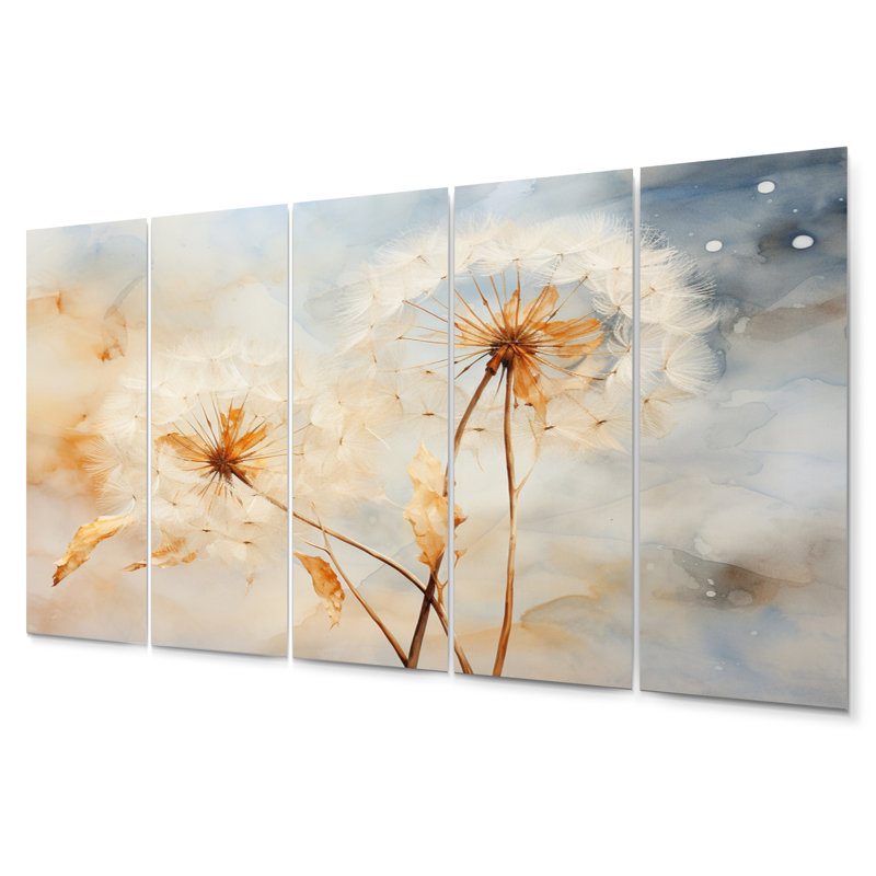 Pissenlit pétale pureté - ensemble de décoration murale floral en métal