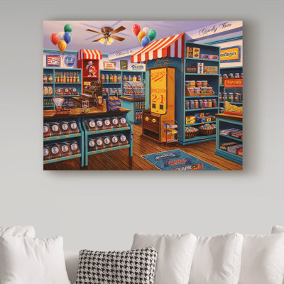 Galaz 'Stephanies Candy Store' Oil Painting Print on Wrapped Canvas