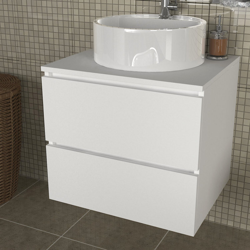 Abd 60cm Single Bathroom Vanity Base Only in Weiß