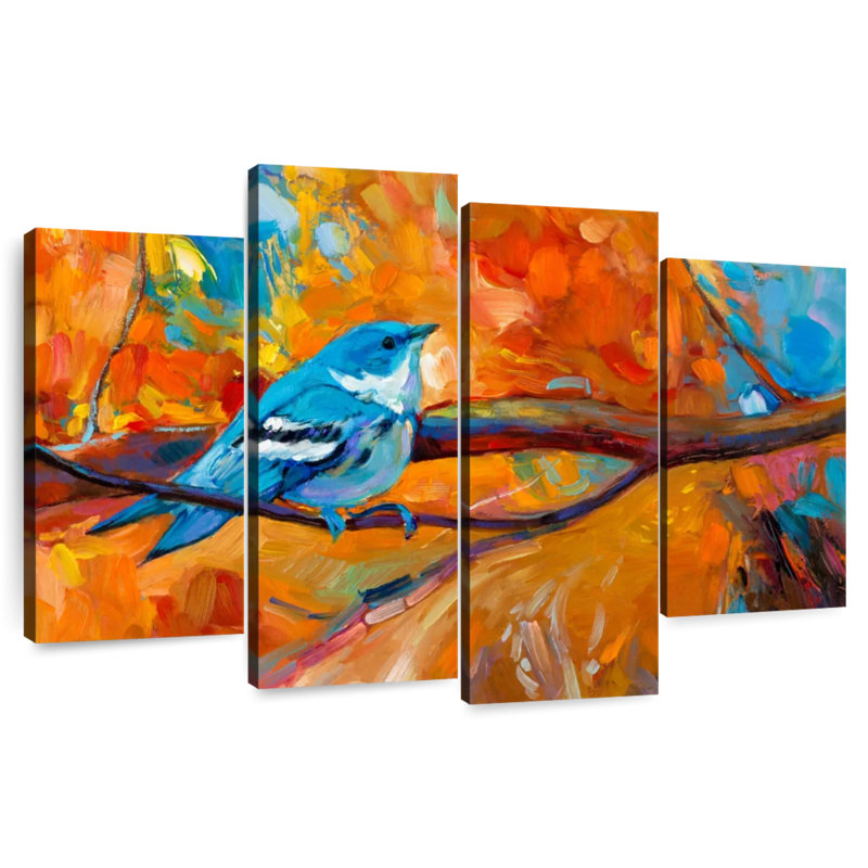 Brampt Bluebird In Autumn, 48"H x 75"W