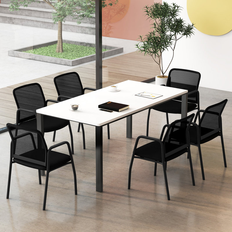 Ensemble de 12 chaises de salle d'attente avec dossier ergonomique et accoudoirs Gymax