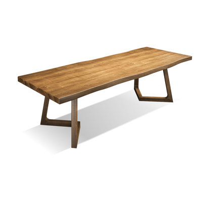Brown Rectangular Solid Wood Butterfly Leaf Dining Table by Loon Peak