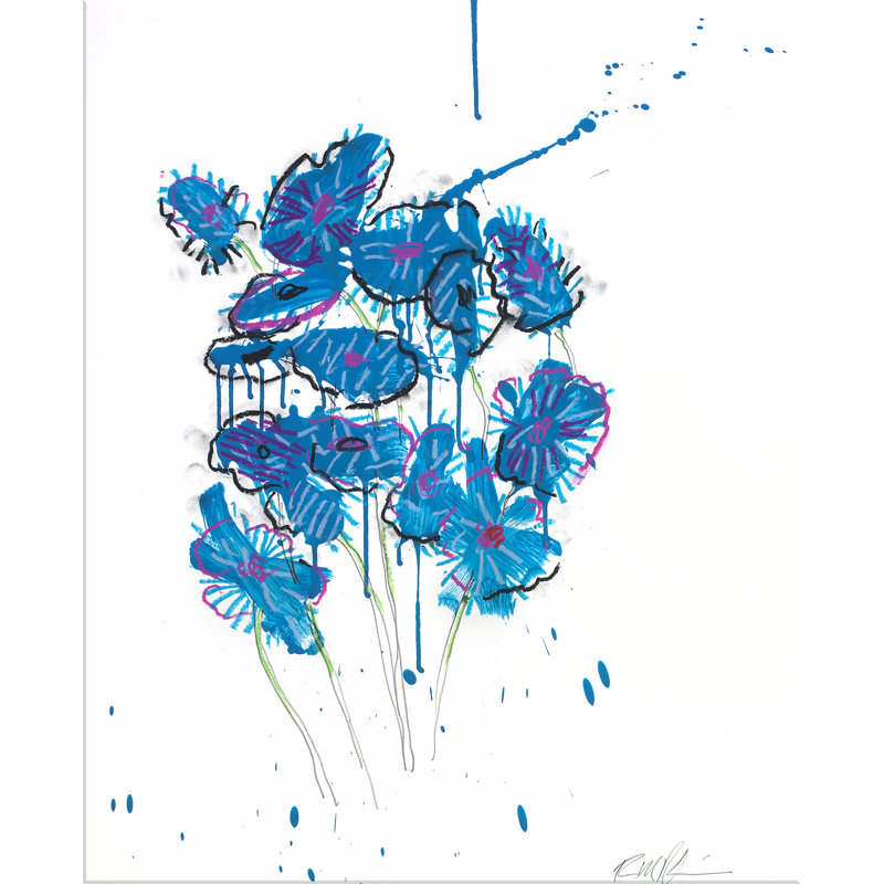 Fleurs sauvages par Robert Robinson - peinture sur toile tendue