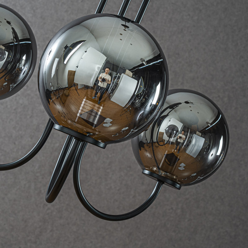 Gilmour 3-light 25'' Wide Modern Glam Glass Globe Bubble Chandelier Contemporary Sputnik Hand Blown Glass Pendant Light For Living Room Children's Room