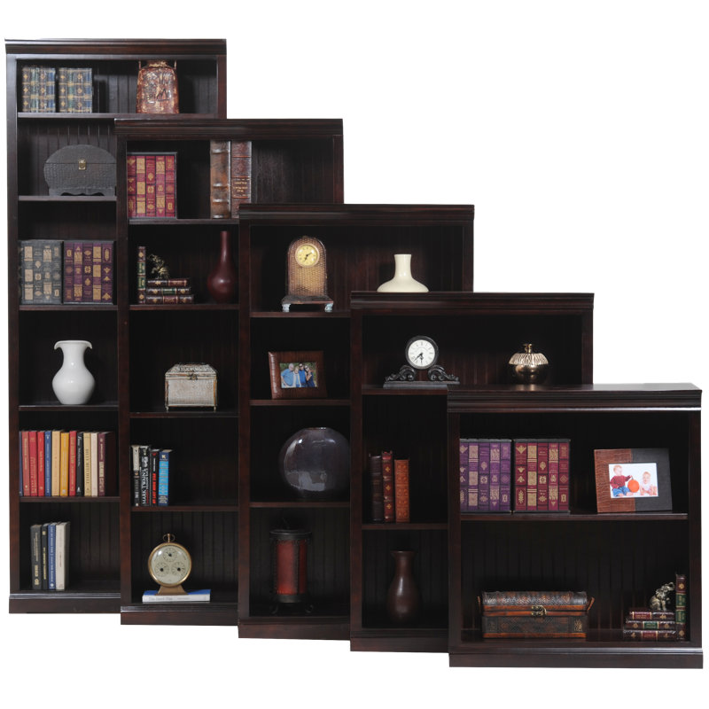 Bibliothèque standard en bois massif H 36 "x l 32" Sherita, Mousse au chocolat, (2 tablettes) H 48 po x l 32 po x P 11 po