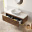 Meuble-lavabo 48 po, meuble de rangement flottant en contreplaqué, tiroirs avec poignée et capteur de lumière, vasque en céramique à motif marbré et plateau en pierre frittée-84939956-84157123