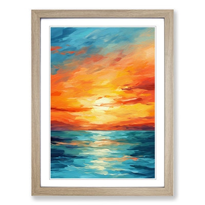 Sunset Abstract - Single Picture Frame Print on Wood