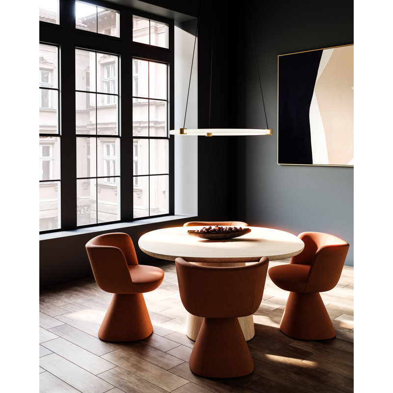 Bruni 1 - Light LED Unique/Statement Pendant, Brushed Gold, 1.38" H x 32.38" W x 32.38" D