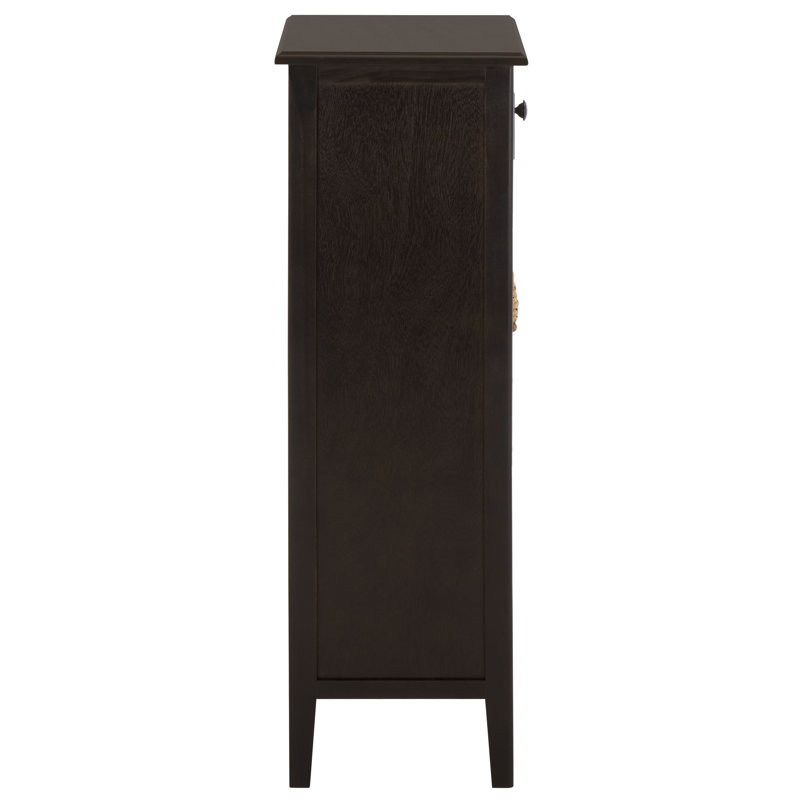 Table de bout en bois massif avec rangement Painswick, Noir