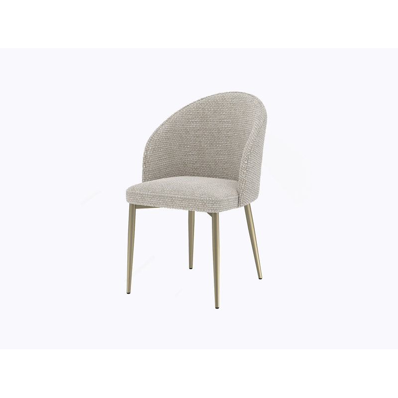 Ensemble de chaises d'appoint confortables en tissu pour des espaces de vie élégants, Champagne