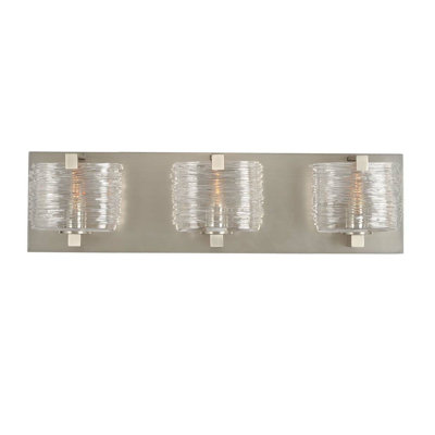 Meuble-lavabo en nickel satiné 3 lumières South Bay Kalco