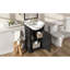 Meuble-lavabo de salle de bain de 50 cm avec lavabo en céramique, ensemble simple sur pied meuble-lavabo avec porte à fermeture douce, lavabo en céramique bombée, style français, noir-1063837005