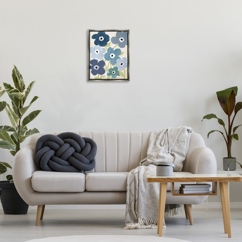 «Bright Garden Buds», art mural sur toile flottante, design par Susan Arnot, H 21 po x l 17 po, Cadre flottant gris lustré