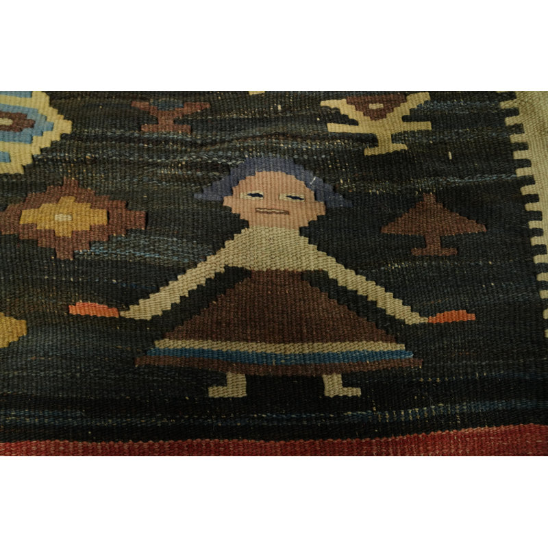 Tapis traditionnel kilim à teinture végétale 5 x 7