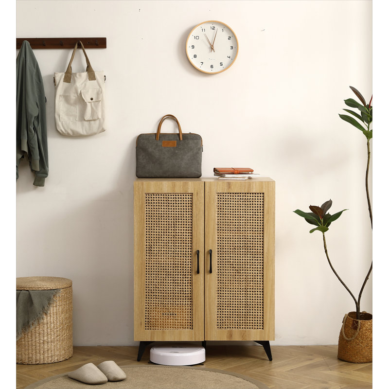 Armoire de rangement en rotin naturel double