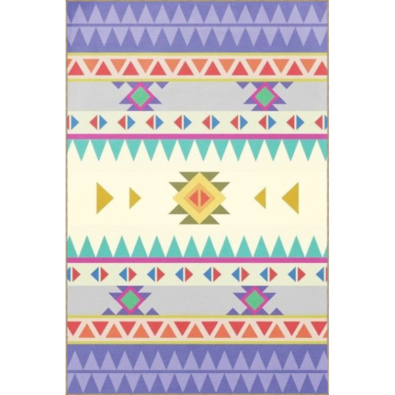 Tapis décoratif à motif triangulaire et circulaire, Sous-tapis rond 3 pi 3 po inclus