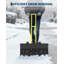 Pelle à neige avec roues, lame inclinée à 5 positions et poignée réglable, roues en caoutchouc et double poignée, pelle à neige en métal robuste avec roues pour entrée, porte, trottoir, trottoir