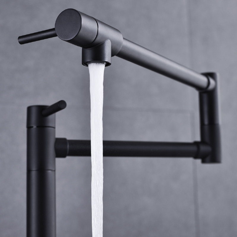 Pot Filler Faucet With Extension Shank, Matte Black