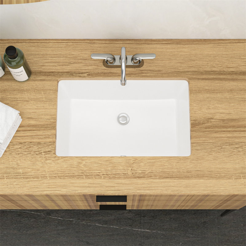 MONSFEST 13'' Ceramic Rectangular Bathroom Sink