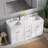 61'' Double Bathroom Vanity with Carrara Quartz Top-270949874
