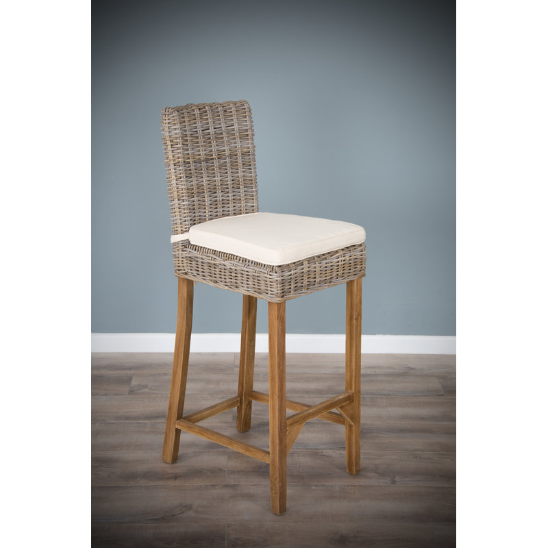 Walbridge Wicker Outdoor Stool with Cushion