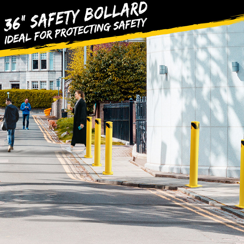 Safety Bollard Post, 36" H x 7.9" W x 7.9" D