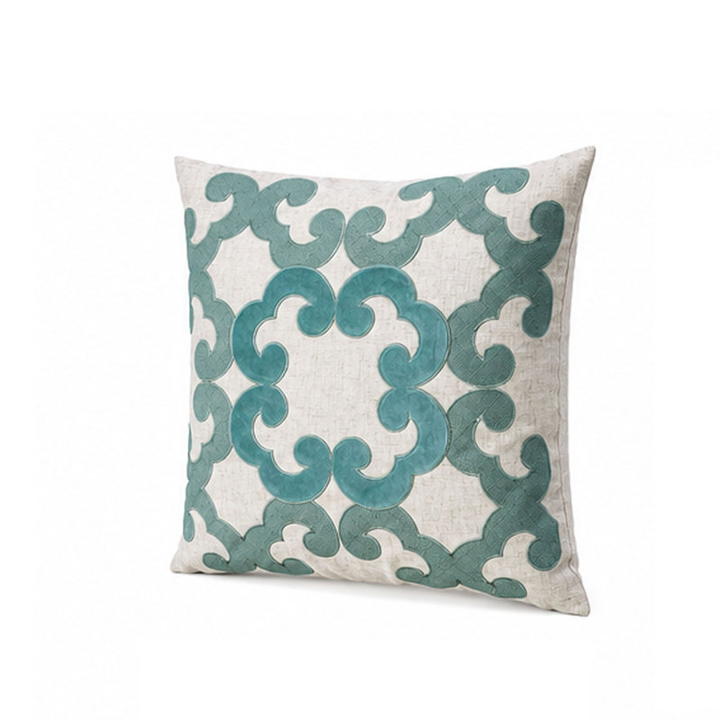 Madyson Appliqued Linen Reversible Throw Pillow