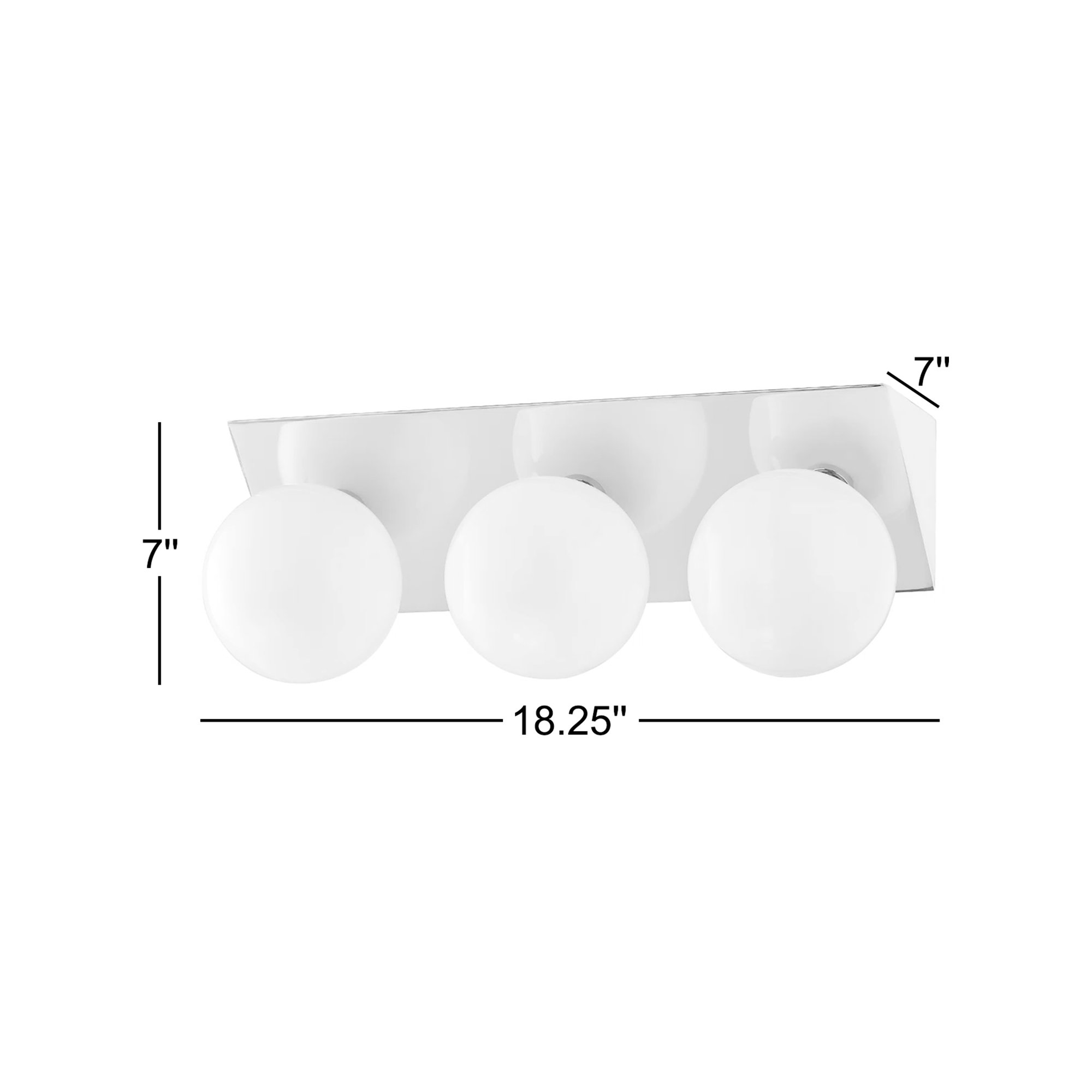 Aspyn 3 Light Dimmable Vanity Light, Polished Nickel