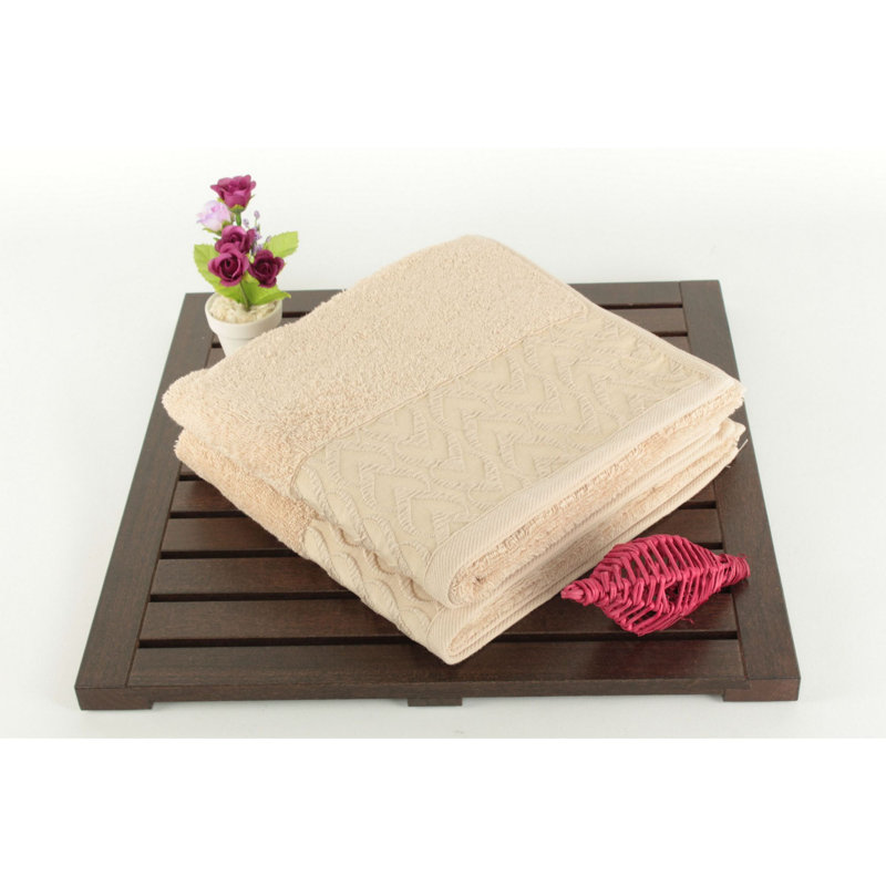 Ensemble de serviettes essuie-mains 100% coton 2 pièces Herard, Brun