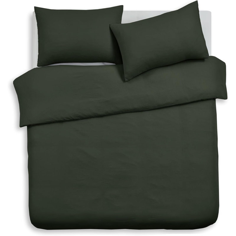 Ozetta Polyester Plain Duvet Cover Set, Single Duvet Cover Set, White