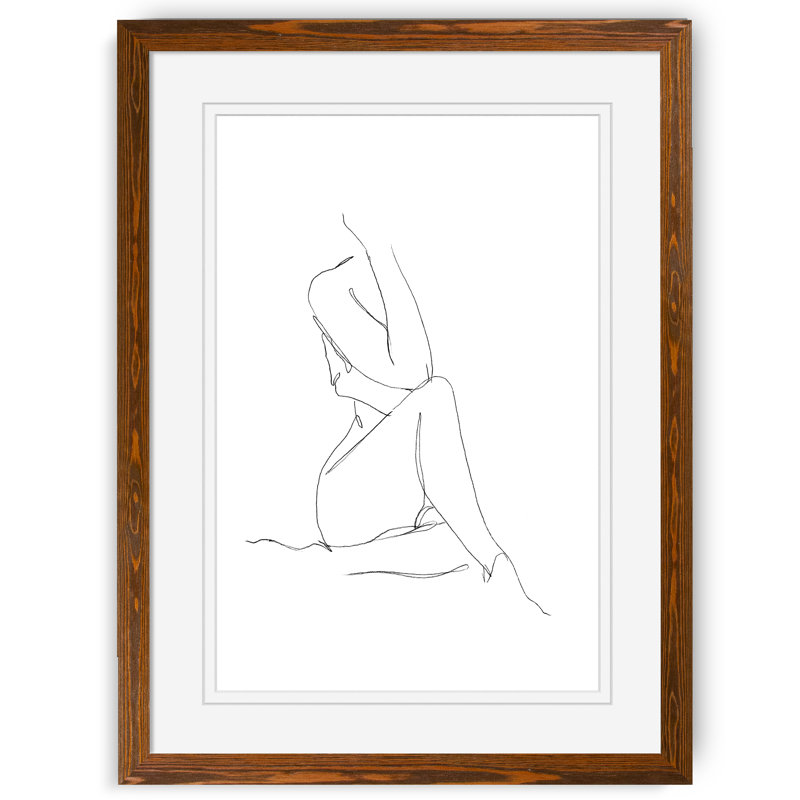 «Nude Contour S Croquis I» par Paul Cezanne - Reproduction d'art sur toile encadrée, H 24 po x l 18 po x P 1,25 po, Blanc