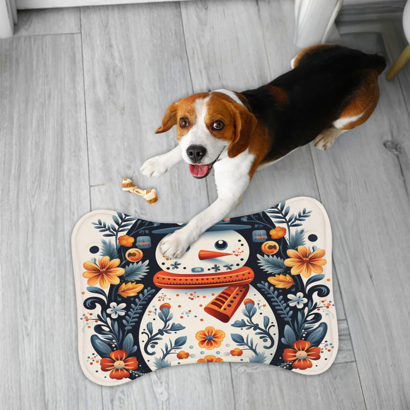 Tapis de Noël nordique en forme de bonhomme de neige - 1 pièce, Petit (14 po)