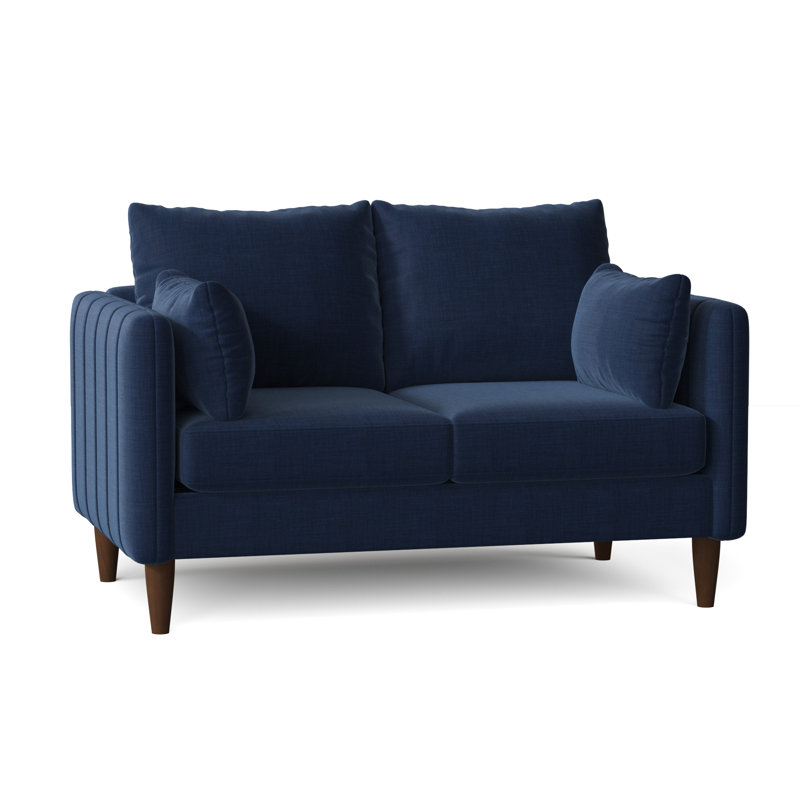 Causeuse à accoudoirs arrondis de 58 po Kaveen, Indigo Bennett, Espresso