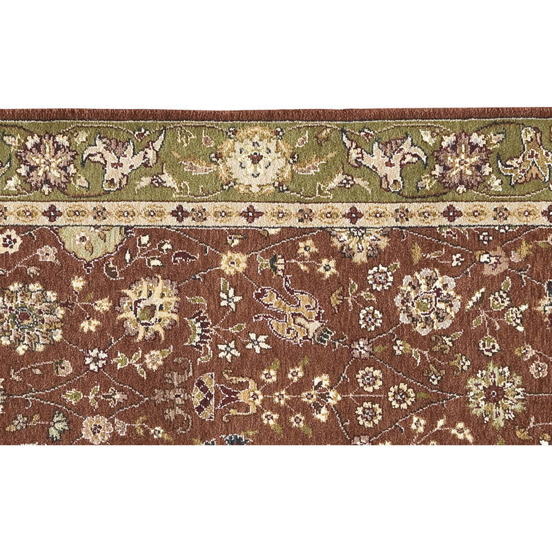 Hand Knotted Oriental Area Rug in Rust/Sage, Runner 2'6" x 10'