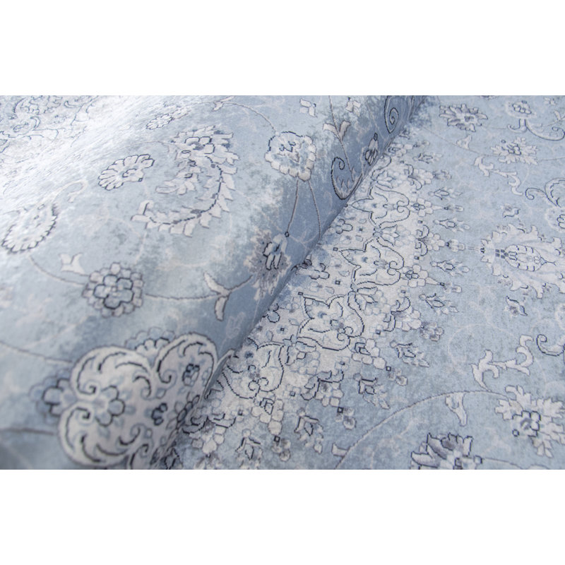 Tapis bleu area Ripon, Rectangle 2 pi 7 po x 4 pi 9 po