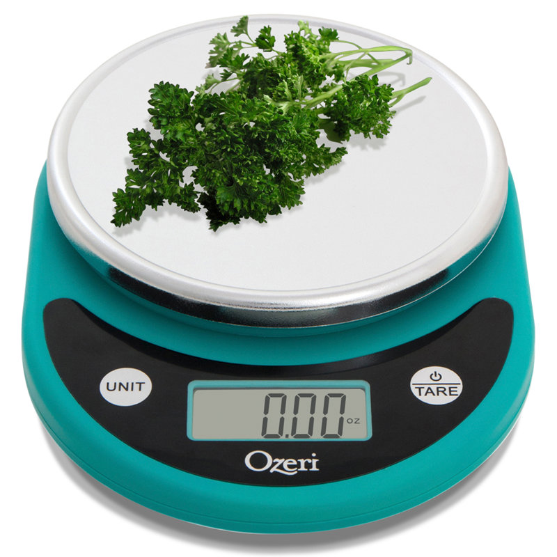 Teal Digital Kitchen Scale with LCD Display and Tare Function