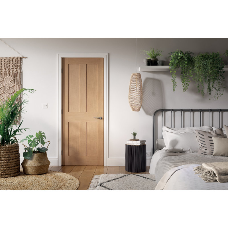 London Unfinished Oak Internal Fire Door, 198.1cm H x 76.2cm W x 4.4cm D