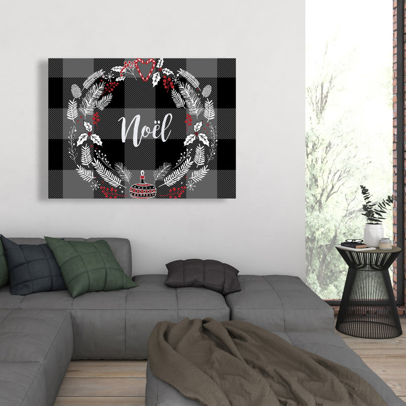 Couronne de Noël - Toile à motif de salon pour la maison