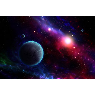 3D Rendered Galaxy Space by Cemagraphics - Wrapped Canvas Print