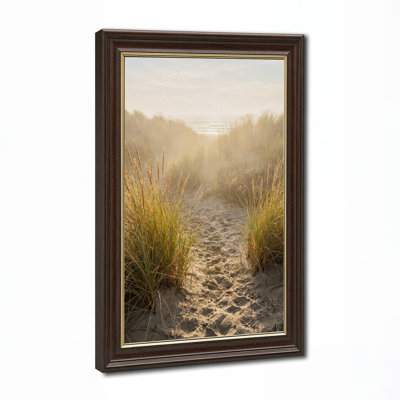 «Golden Dune Grass Path To Ocean», art mural sur toile