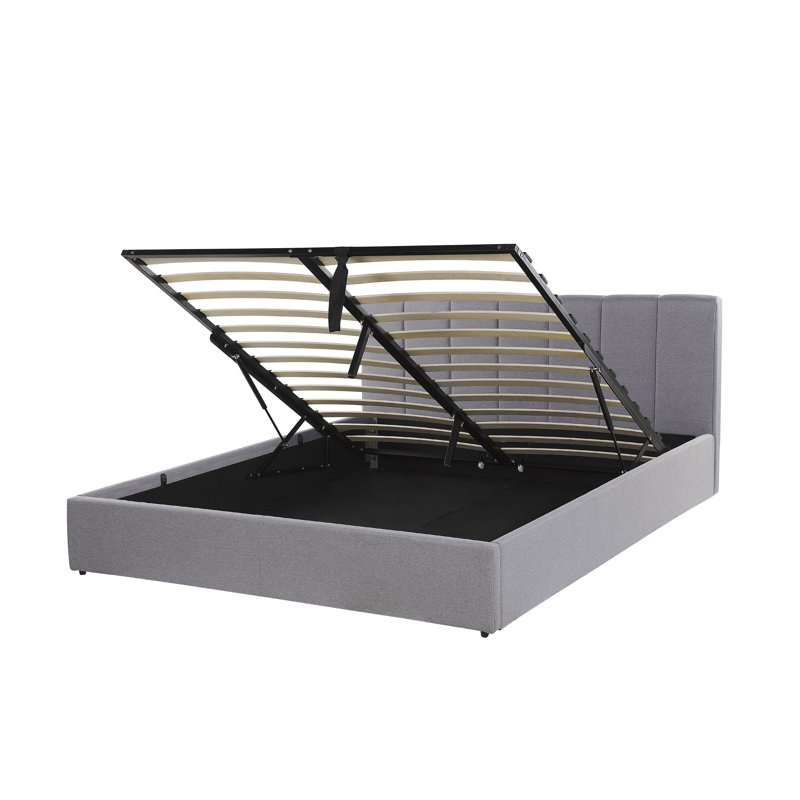 Dreux Upholstered Ottoman Storage Bed, European Kingsize (160 x 200cm), Light Grey