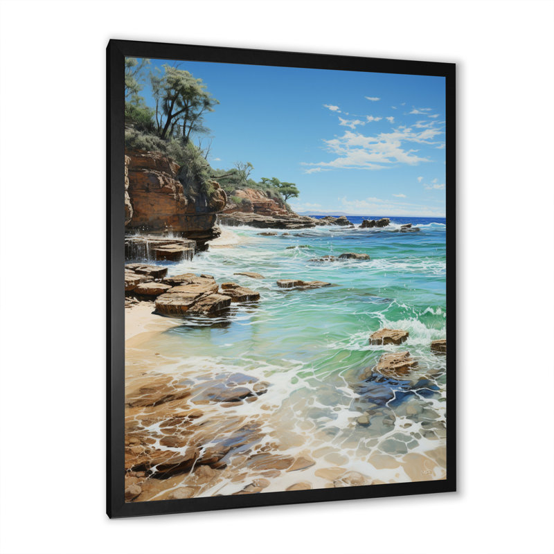 «Brunswick Beach Photo Ocean Escape V», reproduction sur toile, H 40 po x l 30 po x P 1,5 po, Cadre photo noir