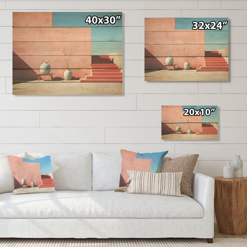 Pêche, minimalisme, formes discrètes, harmonie - minimalisme, art mural sur bois de pin naturel, H 24 po x l 32 po