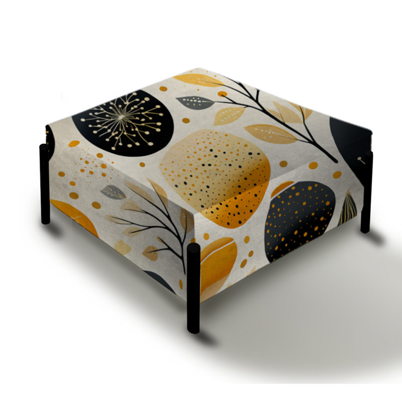 Motif de poterie minimaliste - Grand repose-pieds carré Boho