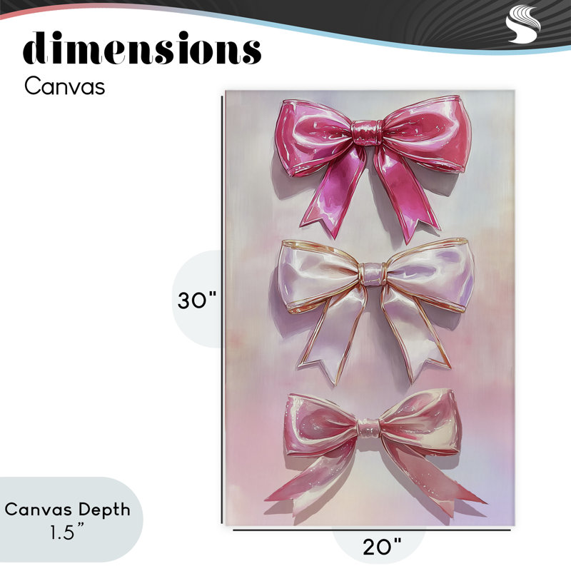 Toile Blush and Satin Bows, design par Annabelle Hall, H 30 po x l 20 po