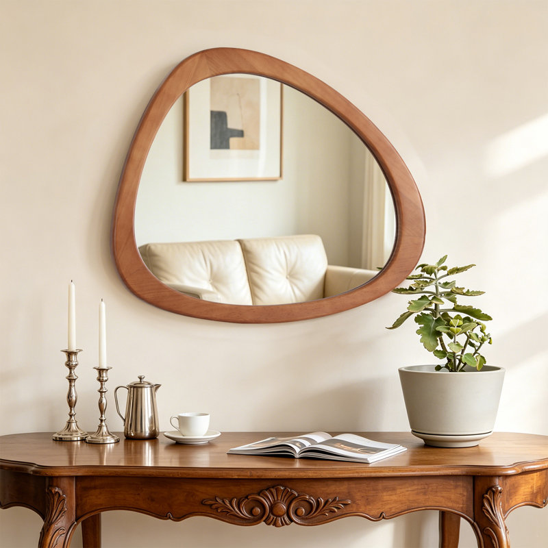 Miroir d'appoint Cotesfield, 23 po x 19 po, Noyer